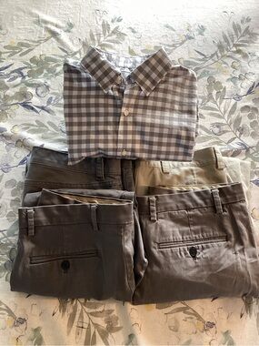 Mens 5 Pc Wardrobe Lot Size 34 36 Pants L Shirt Dockers Van Heusen Sonoma
